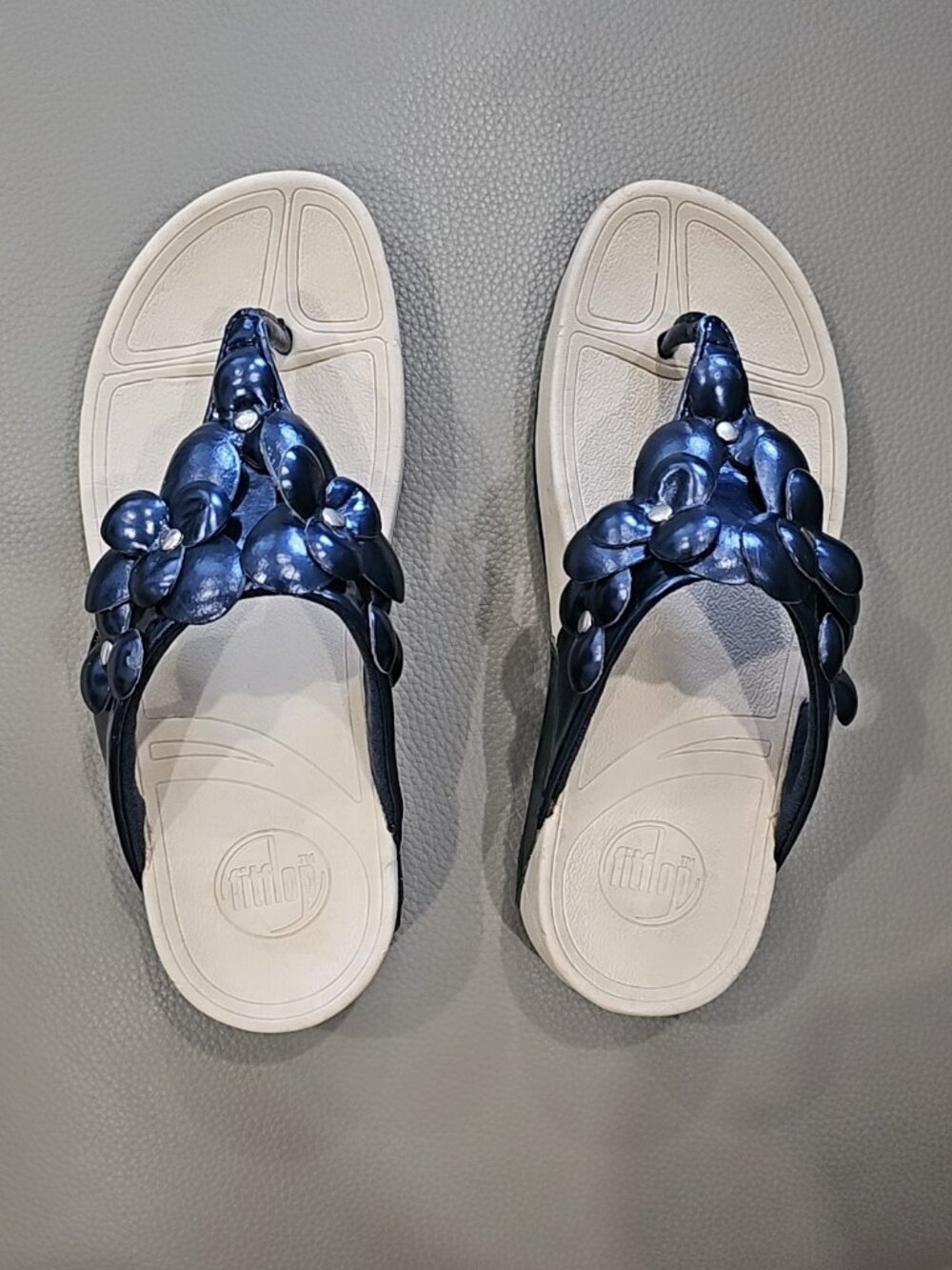 FitFlop Rosita Navy Floral Sandals – Size 38 / US 7